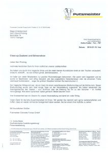 Referenz der Firma Putzmeister